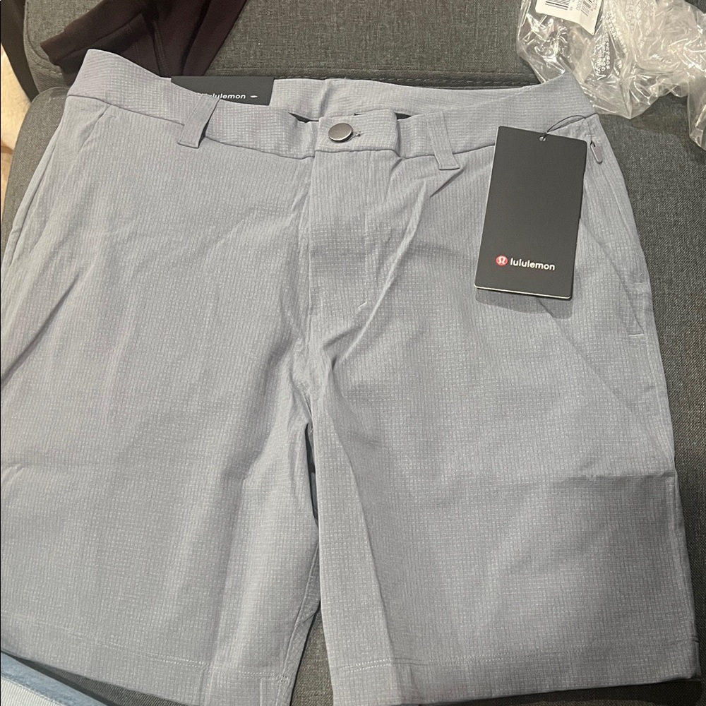 lululemon athletica Men's Light Gray Flat Front Shorts